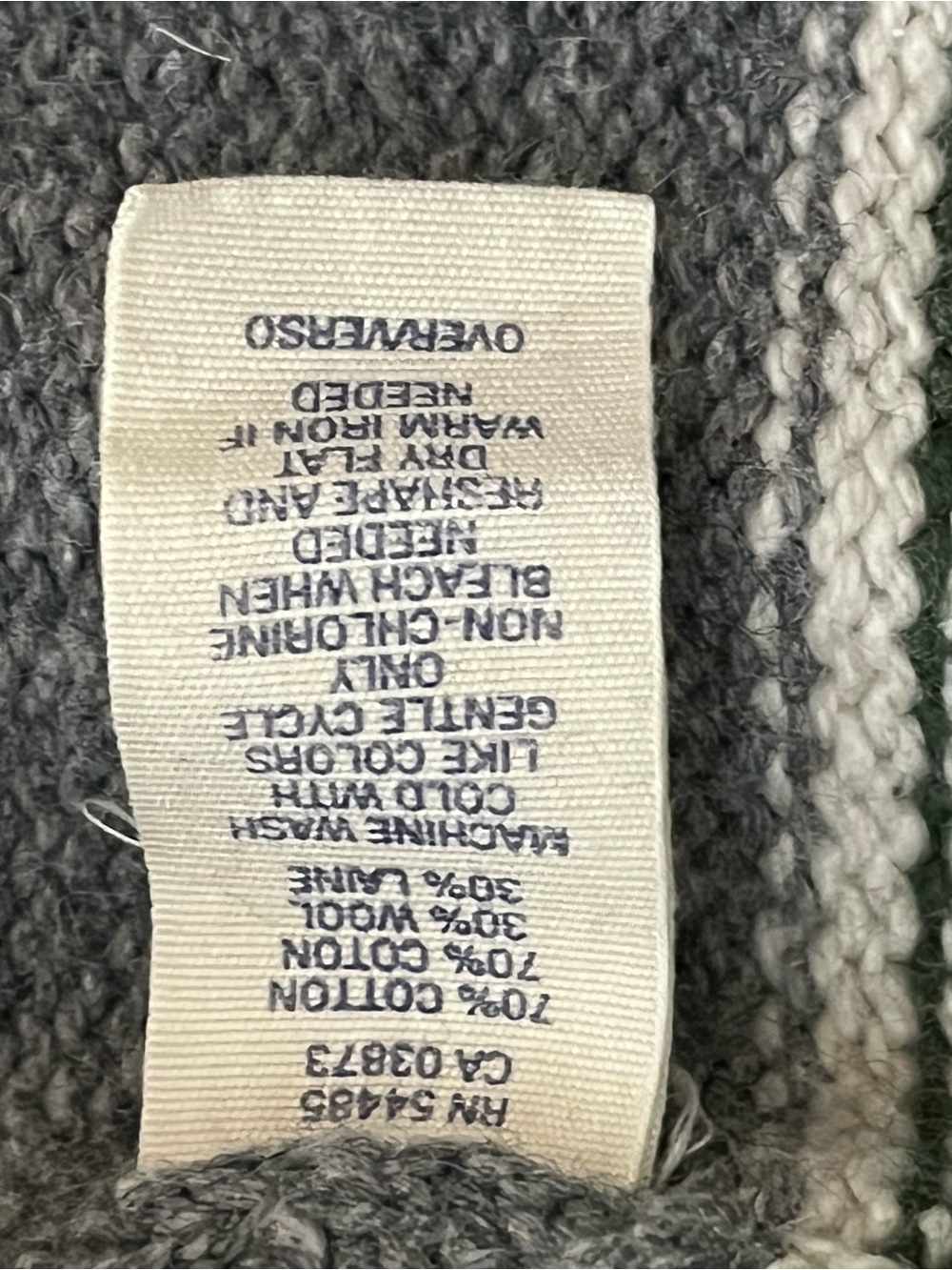 Y2K American Eagle Mens XL Green Gray Stripe Wool Blend Crewneck Sweater Vintage - Picture 12 of 12